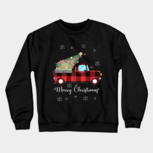 Merry Christmas Buffalo Truck Tree Red Plaid For Men Wo Red men Crewneck Sweatshirt